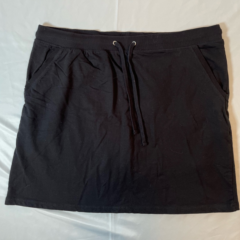 Black Athletic Drawstring Skort Sporty Mini Skirt Plus Size 1X